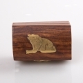 Шкатулка маленькая с лягушкой (дерево/латунь) арт.71-0380