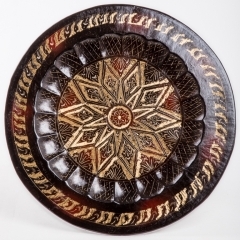 Тарелка настенная, 40 см, звезда, черно-зол арт.70-0329