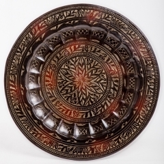 Тарелка настенная, 40 см, цветок, черно-зол арт.70-0330