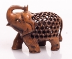 Слон, 7см, антик, сквозная резьба (темный орех) арт.71-0036